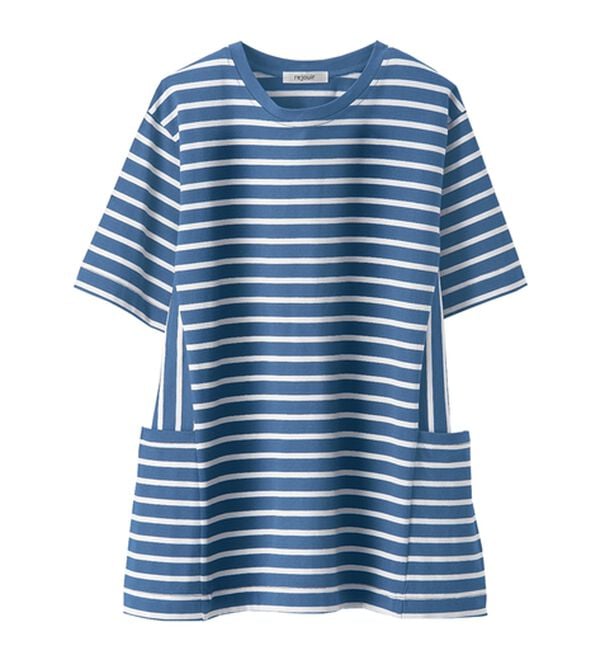 BELLUNA（ベルーナ）の「サイドポケット使いボーダー柄チュニック（チュニック）」｜詳細画像