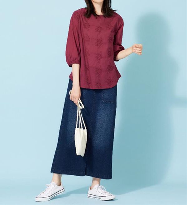 BELLUNA（ベルーナ）の「モチーフレース使いふんわり袖ブラウス（ブラウス）」｜詳細画像