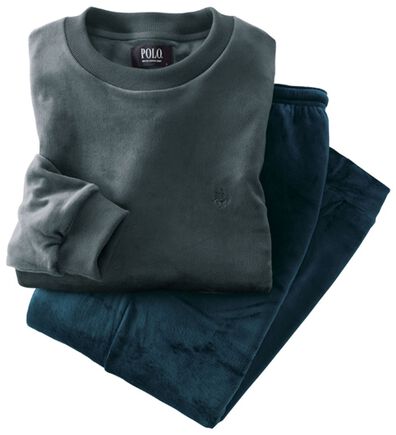 「＜ポロ・ビーシーエス＞なめらかベロアタッチストレッチＴスーツ（メンズルームウェア）」