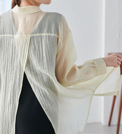 RANAN（ラナン）の「バックスリットシアーシャツ（シャツ）」