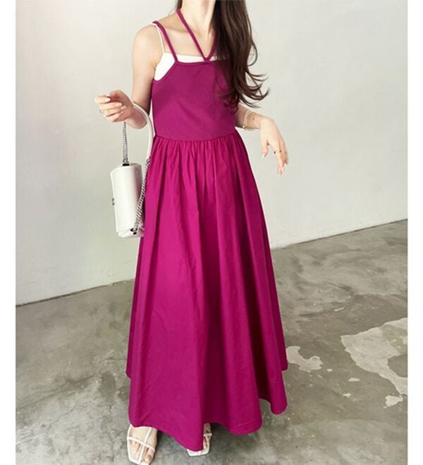 GeeRA（ジーラ）の「着回し異素材ドッキングキャミワンピース（ドッキングワンピース）」｜詳細画像