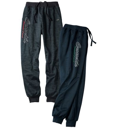 「【２本組】＜クロコダイル＞ロゴデザインスポーティパンツ（メンズルームウェア）」