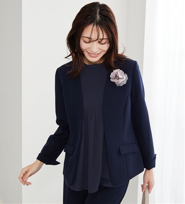 BELLUNA（ベルーナ）の「【新色追加】〈セレモニースタイル〉細プリーツデザインブラウス（ブラウス）」｜詳細画像