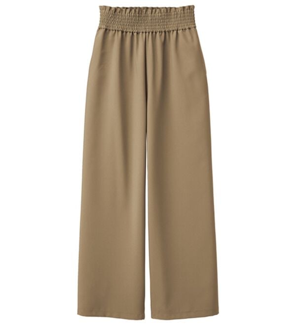 RANAN（ラナン）の「ウエストシャーリングギャザーパンツ（ワイドパンツ・ガウチョ）」｜詳細画像