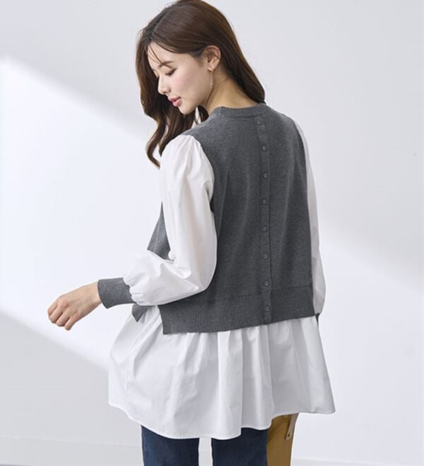 BELLUNA（ベルーナ）の「【２枚組】ベストドッキングチュニック（チュニック）」｜詳細画像