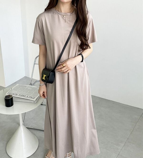 GeeRA（ジーラ）の「【接触冷感】フレアーシルエットロングワンピース（ロングワンピース）」｜詳細画像