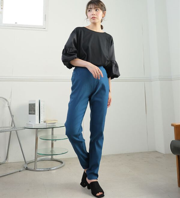 A HAPPY MARILYN（アハッピーマリリン）の「【Ｍ～８Ｌ】【楽冷】接触冷感ストレッチ美脚レギンスパンツ（フルレングスパンツ）」｜詳細画像