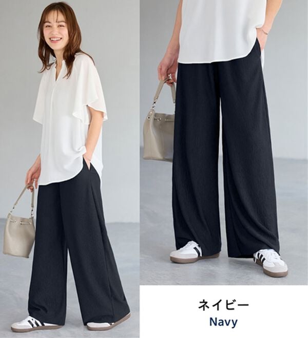 Viola e Viola（ヴィオラ エ ヴィオラ）の「【５つの機能付】丈切れる！楽ちんジャカードパンツ（ワイドパンツ・ガウチョ）」｜詳細画像