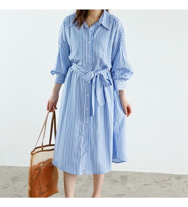 GeeRA（ジーラ）の「ミディ丈シャツワンピース（シャツワンピース）」｜詳細画像