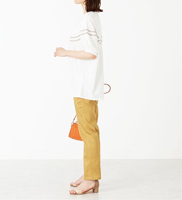 BELLUNA（ベルーナ）の「【Ｌａｇｒｉｌｕａ】配色ライン使いカットソーチュニック（チュニック）」｜詳細画像