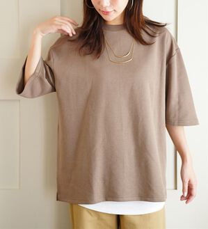 A HAPPY MARILYN（アハッピーマリリン）の「【Ｍ～８Ｌ／選べるシルエット・袖丈】綿混ベーシックＴシャツ（Tシャツ）」｜グレージュ