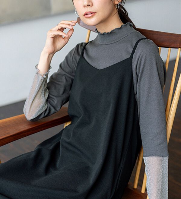 BELLUNA（ベルーナ）の「【2点セット】袖切替プルオーバー付ワンピアンサンブル（その他ワンピース）」｜詳細画像