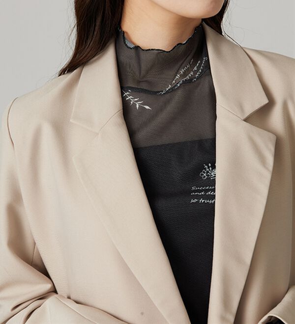 BELLUNA（ベルーナ）の「【重ね着インナー】シアー素材ハイネックインナープルオーバー（カットソー）」｜詳細画像