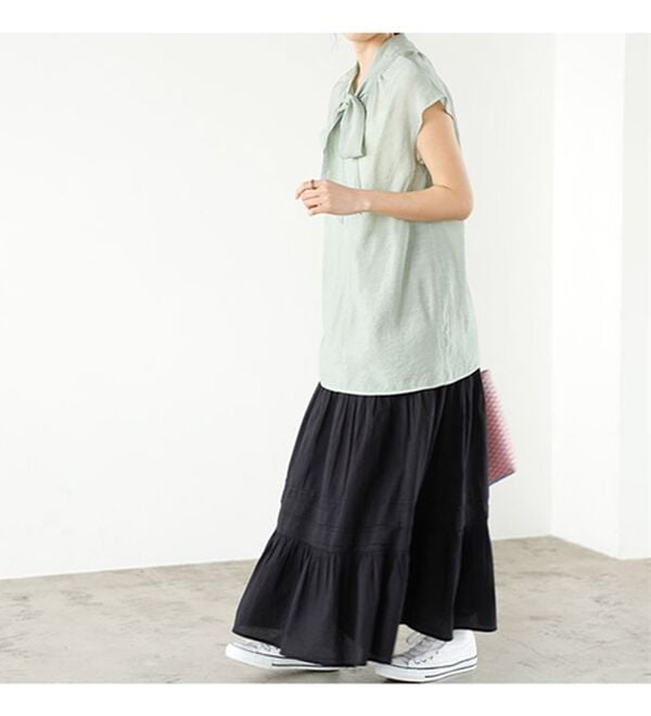 GeeRA（ジーラ）の「前後２ＷＡＹフレンチ袖ボウタイブラウス（ブラウス）」｜詳細画像