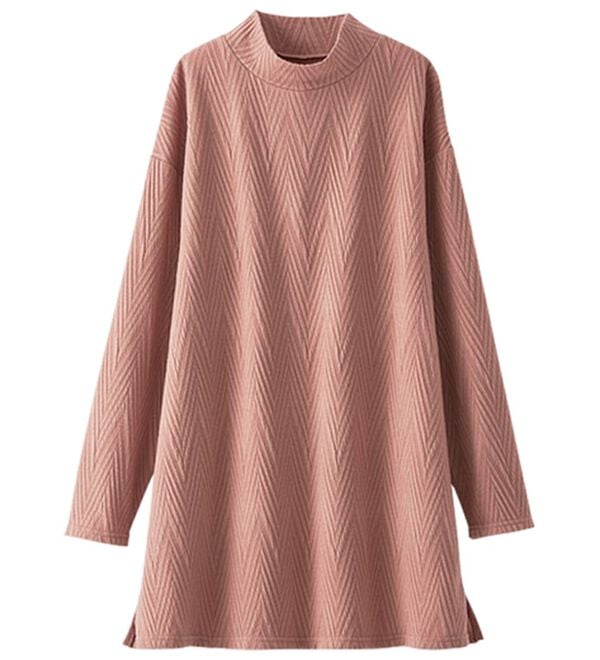 BELLUNA（ベルーナ）の「ふんわりジャカード素材ハイネックチュニック（チュニック）」｜詳細画像