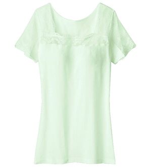 LAVIENNE（ラヴィエンヌ）の「【吸汗速乾】綿１００％激汗ゲッターレース・カップ付インナー（ブラトップ・カップ付きインナー）」｜ミント