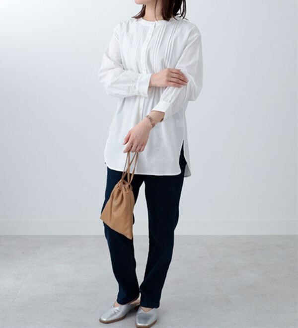 BELLUNA（ベルーナ）の「綿レーヨン素材ピンタックシャツチュニック（チュニック）」｜詳細画像