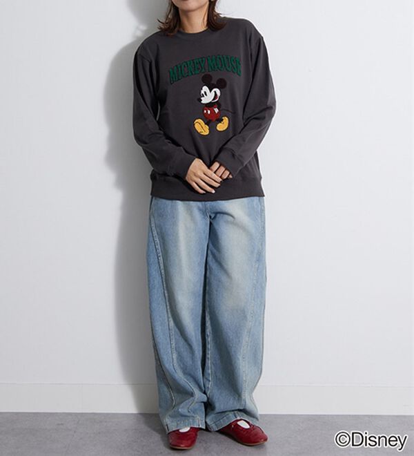 BELLUNA（ベルーナ）の「＜Ｄｉｓｎｅｙ＞【ミッキー】さがら刺しゅう裏毛トレーナー（カットソー）」｜詳細画像
