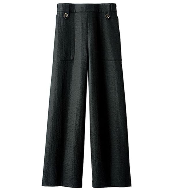 BELLUNA（ベルーナ）の「《快適Ｌａｂ．》サラもち！快適ビンテージ調素材ワイドパンツ（ワイドパンツ・ガウチョ）」｜詳細画像