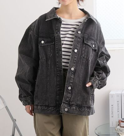 A HAPPY MARILYN（アハッピーマリリン）の「【Ｌ～８Ｌ】ゆったりシルエットのオーバーサイズデニムジャケット（その他ジャケット）」