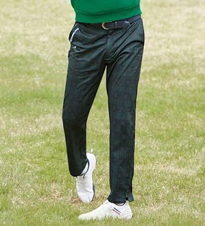 「＜トランスコンチネンツ＞お洒落なチェック柄ゴルフパンツ（メンズフルレングスパンツ）」｜詳細画像