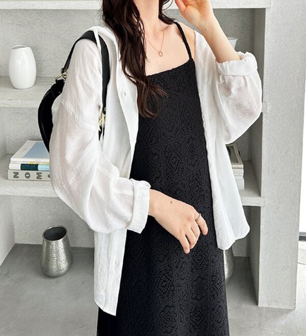 GeeRA（ジーラ）の「前後２ＷＡＹパネルレースキャミワンピース（その他ワンピース）」｜詳細画像