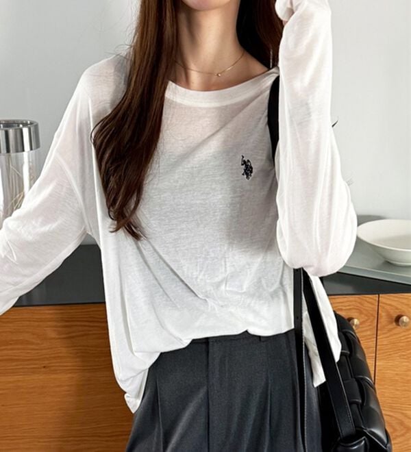 GeeRA（ジーラ）の「【Ｕ．Ｓ．ＰＯＬＯ　ＡＳＳＮ．】スラブシアーロンＴ（Tシャツ）」｜オフホワイト