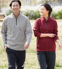 「裏起毛ハーフジップ（メンズトレーナー）」