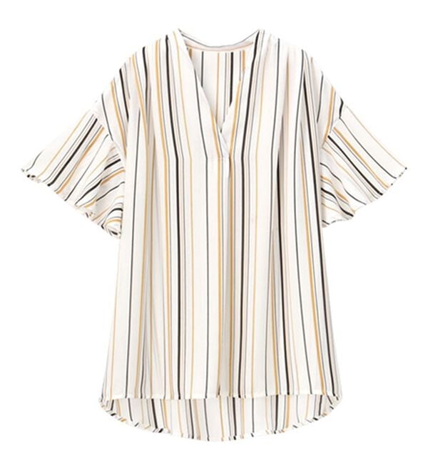 GeeRA（ジーラ）の「サラサラ涼しい！着やせも叶うフレアー袖ブラウス（ブラウス）」｜詳細画像