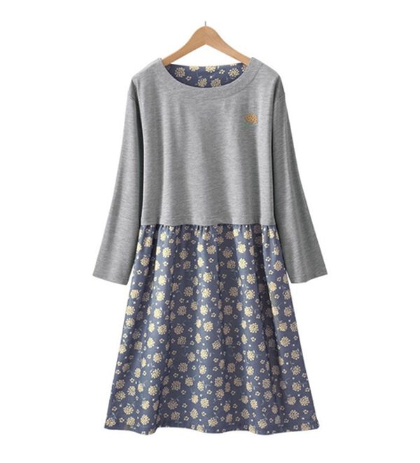 「【２枚組】小柄さんに嬉しいほっこり花柄ワンピース（パジャマ・ルームウェア）」｜詳細画像