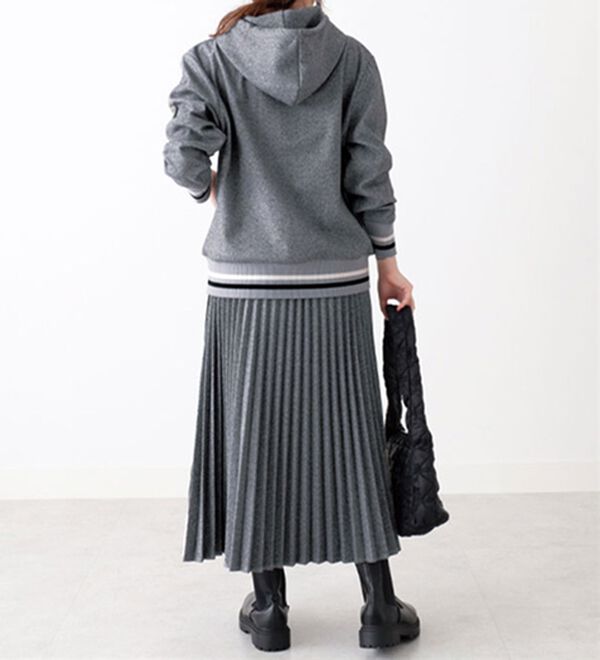 BELLUNA（ベルーナ）の「【Ｌａｇｒｉｌｕａ】ウール調素材ヘリンボーン柄パーカー（パーカー）」｜詳細画像