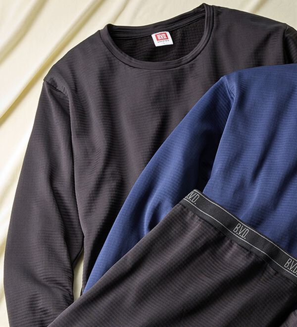 「＜ＢＶＤ＞瞬暖（Ｒ）グリッドテック上下組（メンズ肌着・インナーウェア）」｜詳細画像