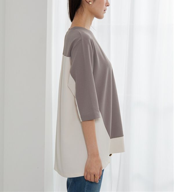 BELLUNA（ベルーナ）の「ドロスト使い配色デザインチュニック（チュニック）」｜詳細画像