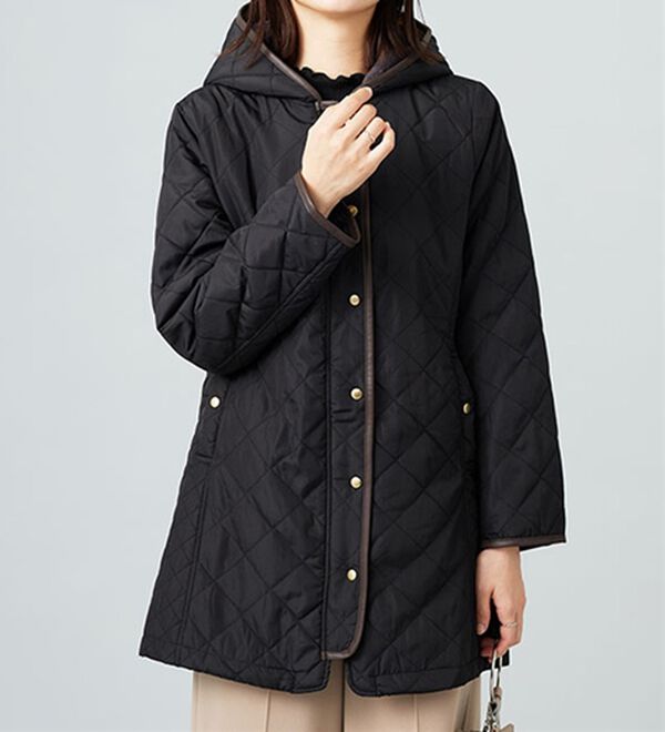 BELLUNA（ベルーナ）の「パイピング使いキルトデザインコート（ロングコート）」｜詳細画像