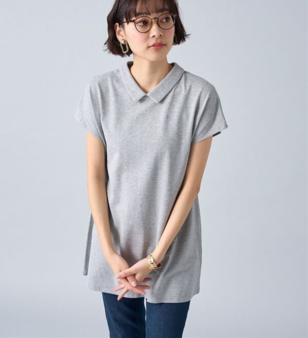 BELLUNA（ベルーナ）の「ヒンヤリ！綿１００％かのこポロチュニック（チュニック）」｜詳細画像