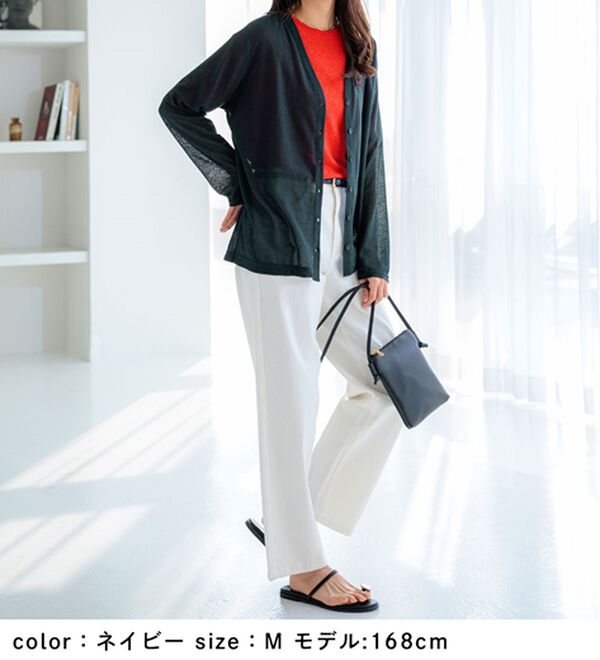 BELLUNA（ベルーナ）の「持ち運びに便利！ＵＶ対策シアーカーディガン（その他カーディガン）」｜詳細画像