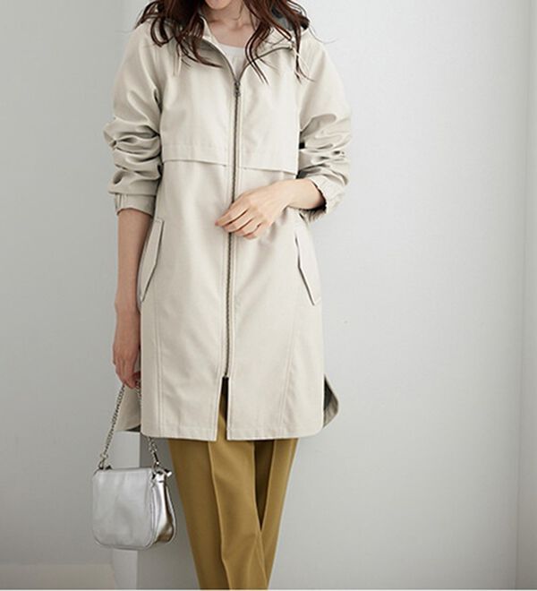 BELLUNA（ベルーナ）の「はっ水加工ボンディング素材ロング丈パーカー（ロングコート）」｜詳細画像