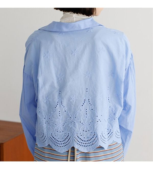 GeeRA（ジーラ）の「刺しゅうデザインショート丈ブラウス（ブラウス）」｜詳細画像