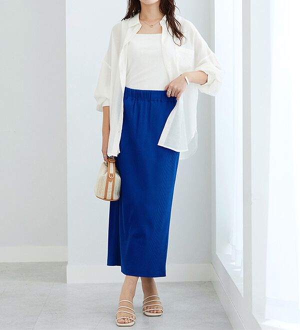 GeeRA（ジーラ）の「【着回し力◎】楽ちんすっきり見え！リブロングスカート（ロングスカート）」｜詳細画像