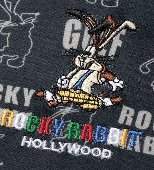 「＜ロッキーラビット＞総柄裏シャギーポロ（メンズカットソー）」｜詳細画像