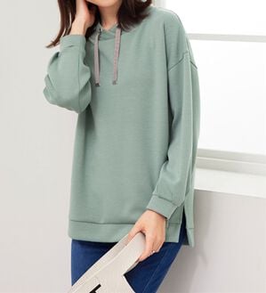 BELLUNA（ベルーナ）の「上品見えとろみワイドネックプルオーバー（カットソー）」｜セージ