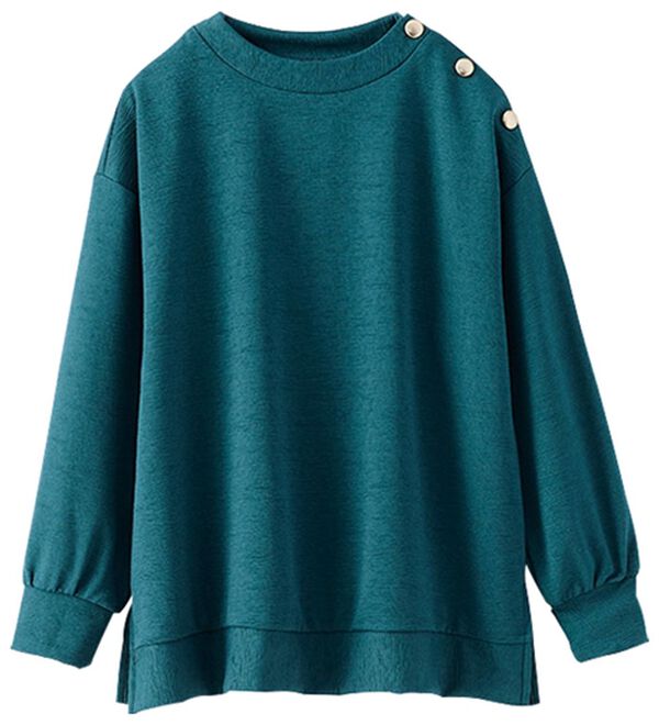 BELLUNA（ベルーナ）の「ジャカード素材肩ボタンプルオーバー（カットソー）」｜詳細画像