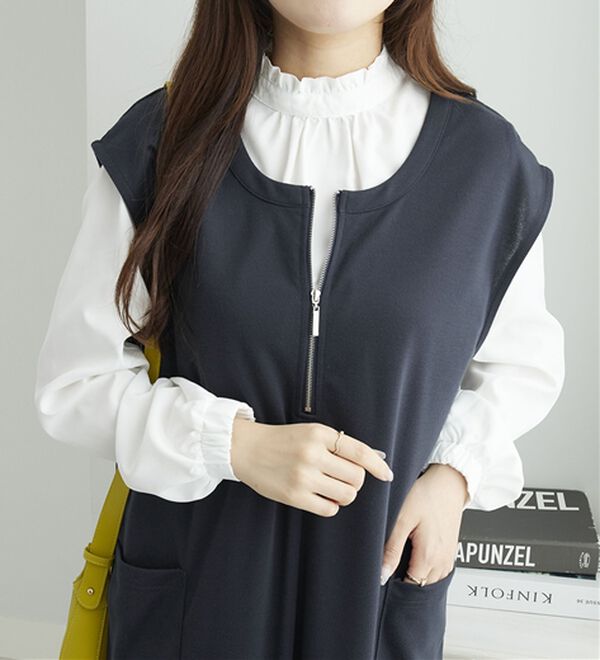 Viola e Viola（ヴィオラ エ ヴィオラ）の「なめらかポンチ　Iラインジャンスカ（ジャンパースカート）」｜詳細画像