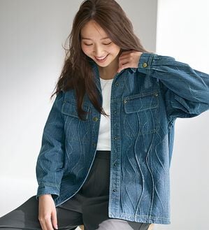 BELLUNA（ベルーナ）の「おしゃれの主役！ジャカードデニムジャケット（その他ジャケット）」｜詳細画像