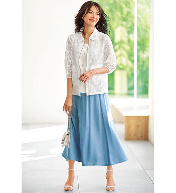 BELLUNA（ベルーナ）の「ふわり軽やかレーヨン素材フレアスカート（ロングスカート）」｜詳細画像