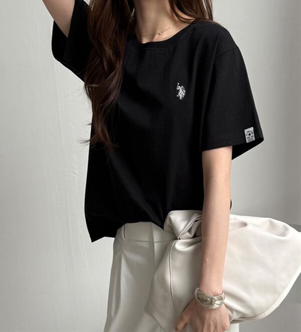 GeeRA（ジーラ）の「【ＵＳ．ＰＯＬＯ．ＡＳＳＮ】接触冷感ワンポイント刺繍Ｔシャツ（Tシャツ）」｜詳細画像