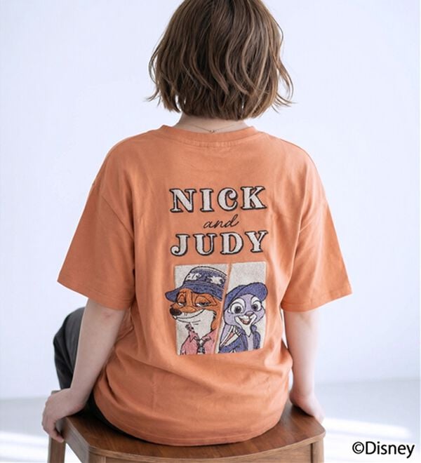 「＜Ｄｉｓｎｅｙ＞【ズートピア・ニック＆ジュディ】サガラ刺しゅうＴシャツ（Tシャツ）」｜詳細画像