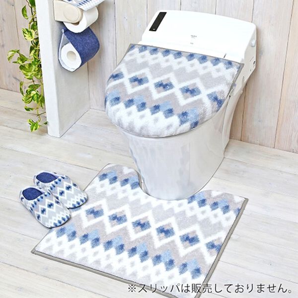 「トイレマットシリーズモワール＜ペーパーホルダーカバー・兼用フタカバー・便座クッション・トイレタリー＞（トイレマット）」｜詳細画像