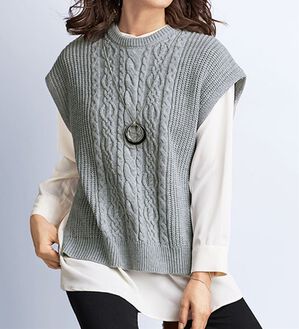 BELLUNA（ベルーナ）の「編地変化ニットベストアンサンブル（ベスト）」｜詳細画像