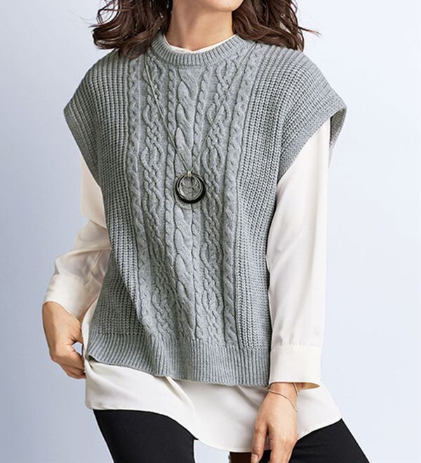 BELLUNA（ベルーナ）の「編地変化ニットベストアンサンブル（ベスト）」｜詳細画像